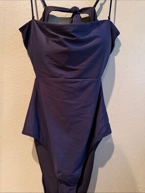 J. Crew NWT Retail $109, Navy Blue One-Piece Swimsuit with Tie Back
